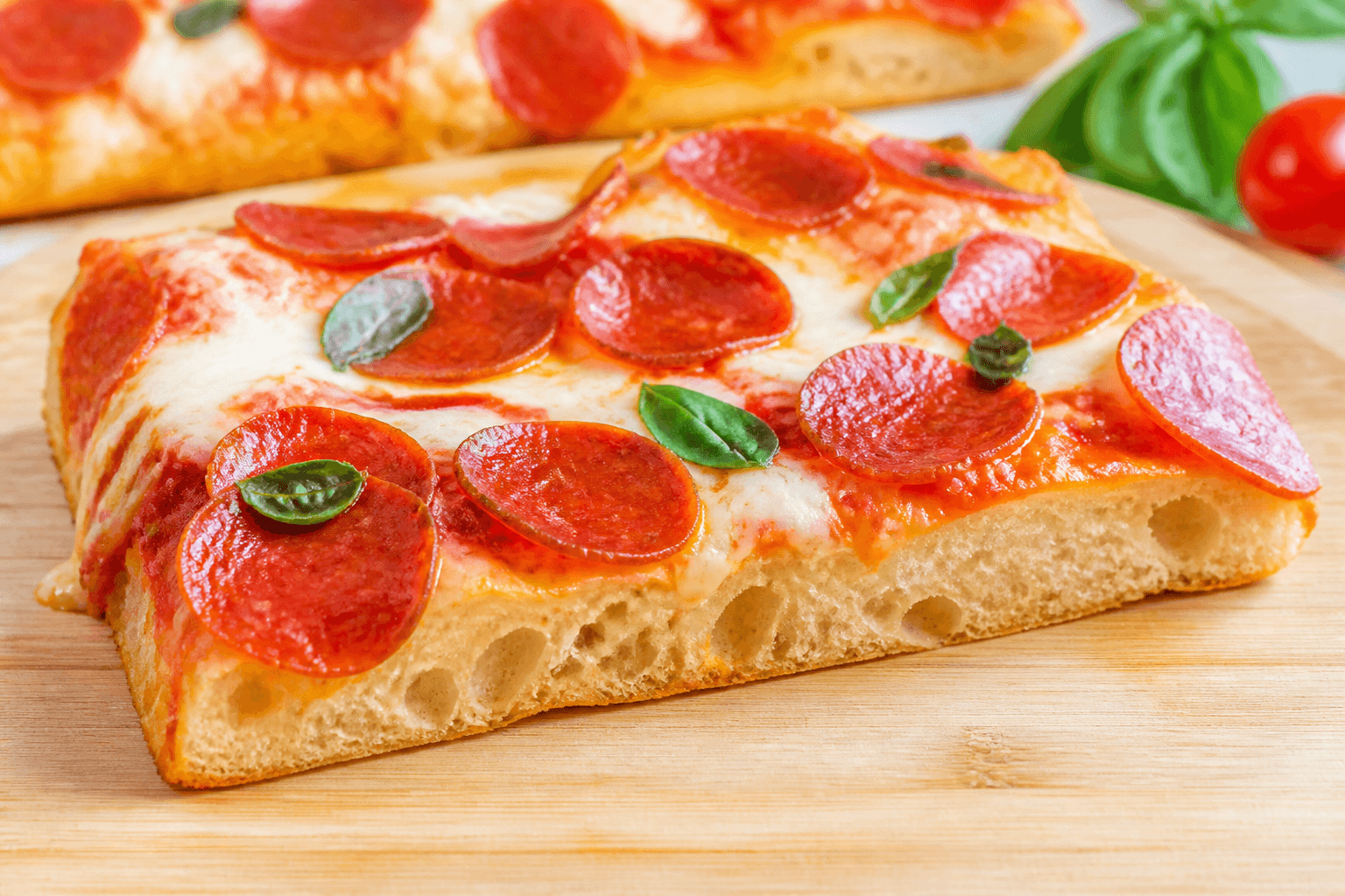 Pepperoni al taglio pizza