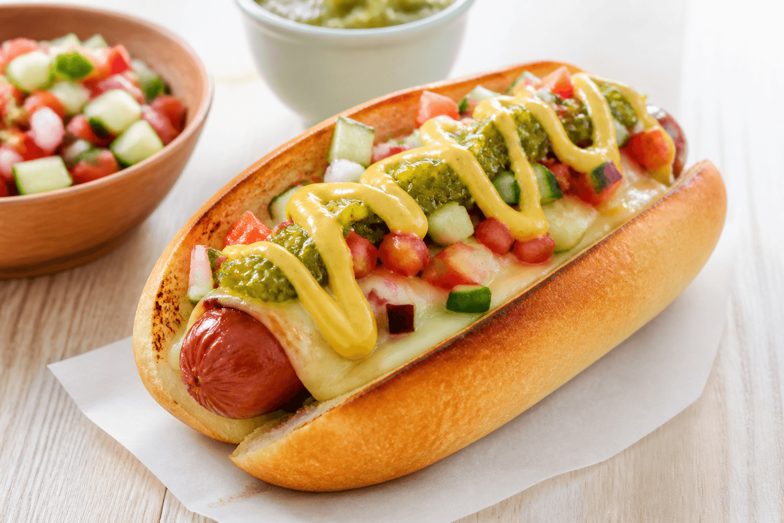Hand-made hot dog